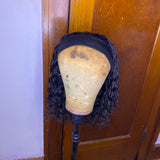 curly bob headband wig 14"