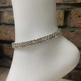 silver diamond anklet