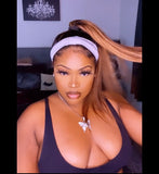 Honey blonde Brazillian straight highlight headband wig UNICE HAIR